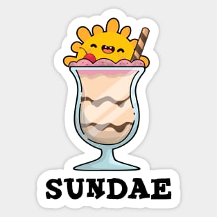 Sunday Cute Ice Cream Pun Sticker